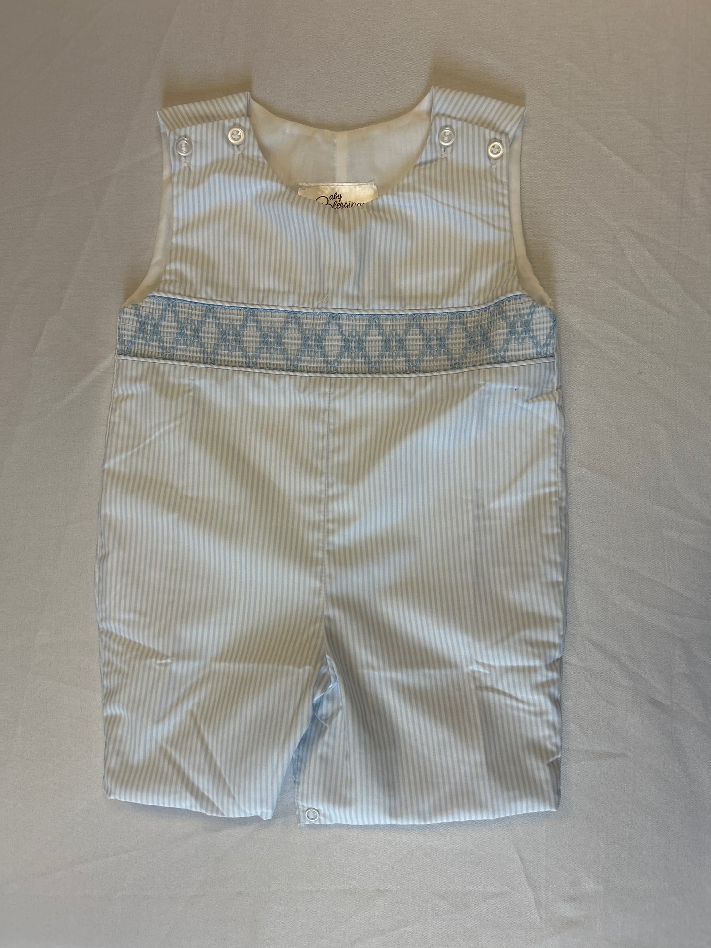 Boys Pin Striped Smocked Jon Jon