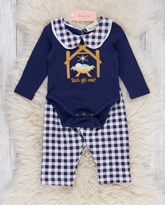 Marie Nicole Boys 2PC Best Gift Ever Nativity Bubble with Pants
