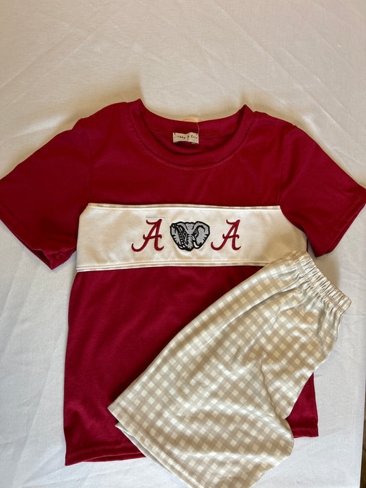 Boys Script A Shirt + Short Set
