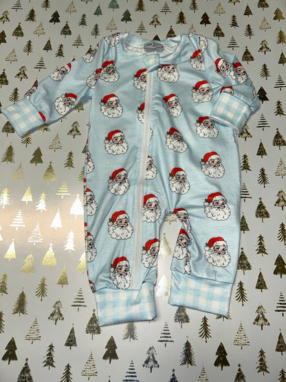 Abby & Evie Blue Santa Onsie