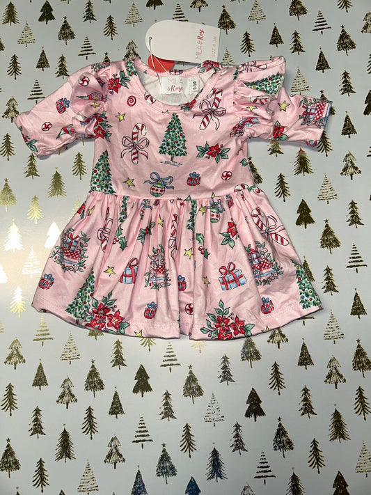 Mila & Rose Pink Christmas Bubble Skirt