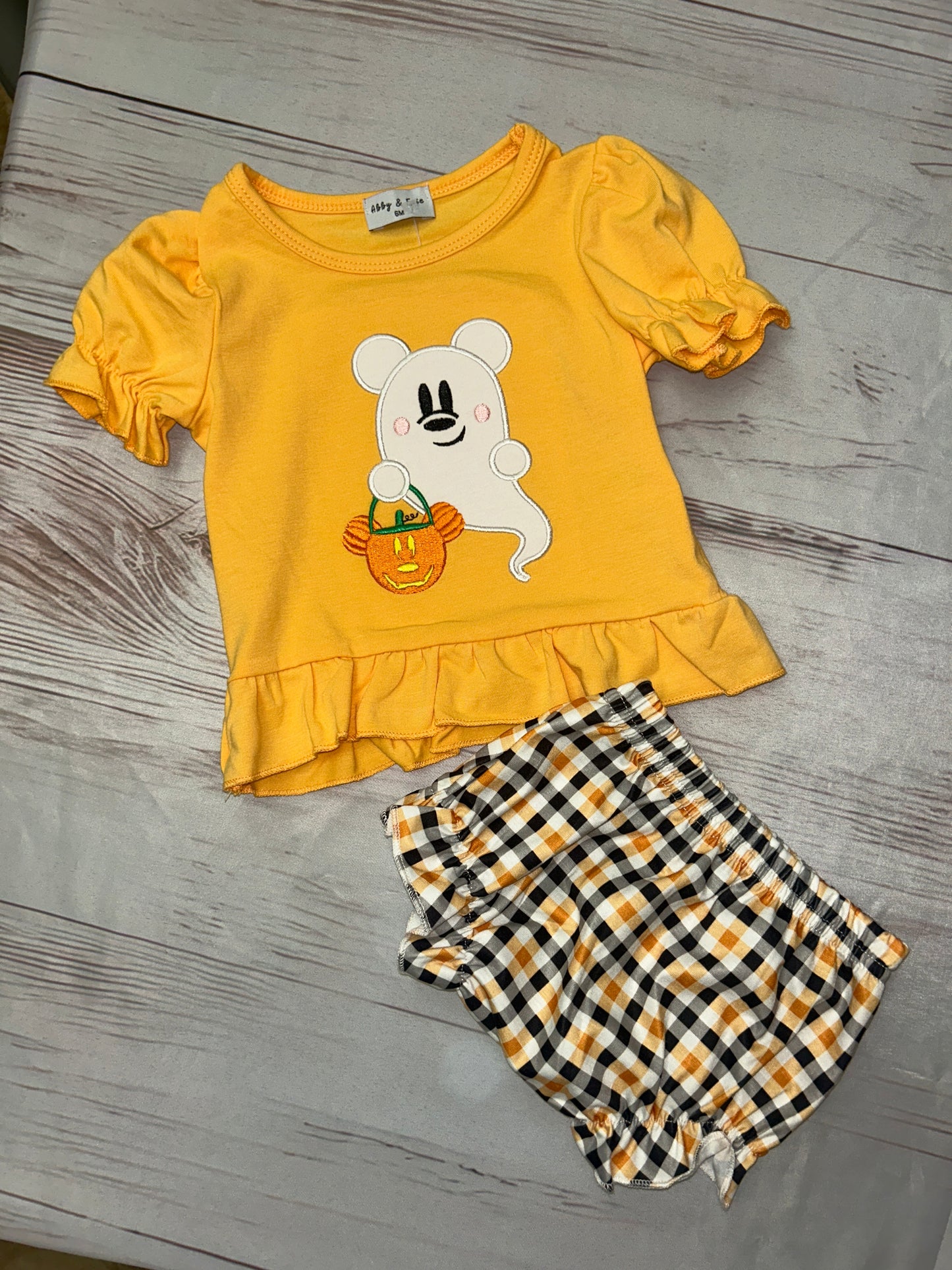 Abby & Evie Girl Mouse Ghost Diaper set