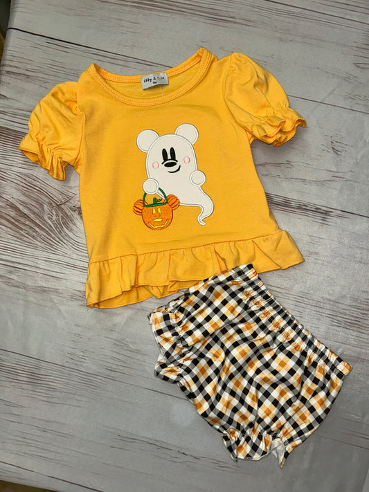 Abby & Evie Girl Mouse Ghost Diaper set