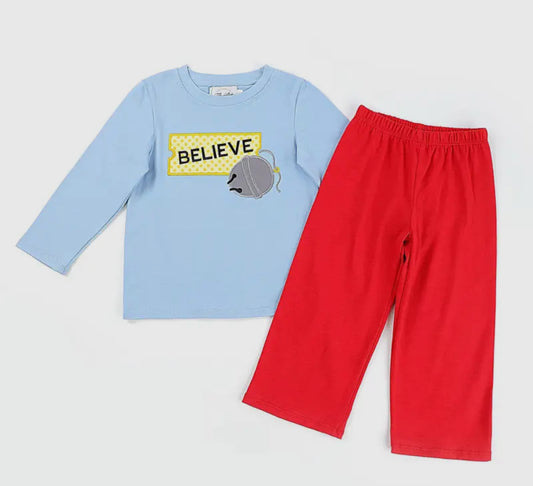 Little Lullaby Boys I Believe 2pc Pant Set