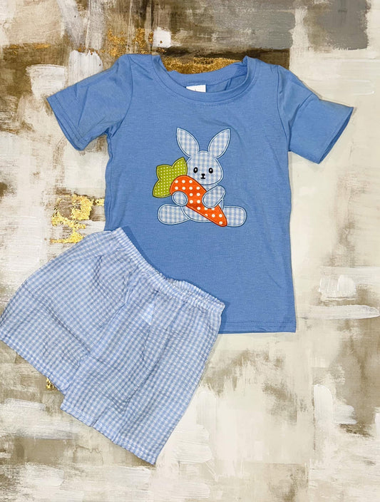 Embroidered Bunny Short + Shirt set